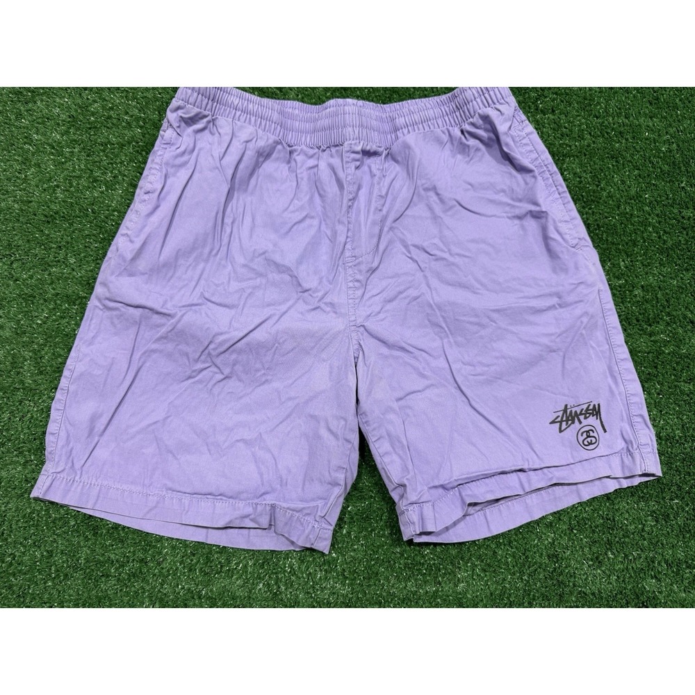 Stussy Shorts Mens 28 Purple‎  Drawstring Casual Skate Australia Logo